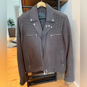 Men’s All Saints Dark Gray Leather Jacket